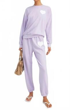NEW SPRWMN heart sweatpant in purple